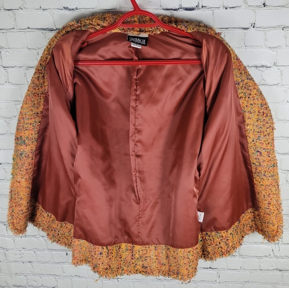 YAK MAGIK | boucle belted lined blazer jacket - Picture 3 of 8